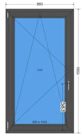 okno-1skrzydlowe-860-x-1550mm-prawe-pcv-1stronny-antracyt-86-x-155cm