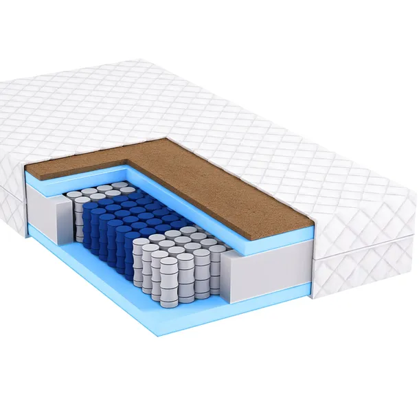 Materac 140x200 kieszeniowy 7 stref średnio-twardy kokos H3 H2 pocket 21 cm