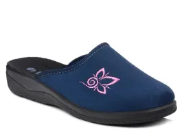 kapcie-damskie-pantofle-domowe-zakryte-inblu-cu-2d-granatowe-z-haftem