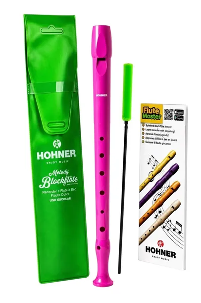 Flet prosty sopranowy do szkoły hohner 9508 violet - fioletowy - zestaw