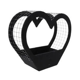 czarne-serce-z-siatka-dekoracja-nagrobna-kosz-do-kompozycji-30x35-cm