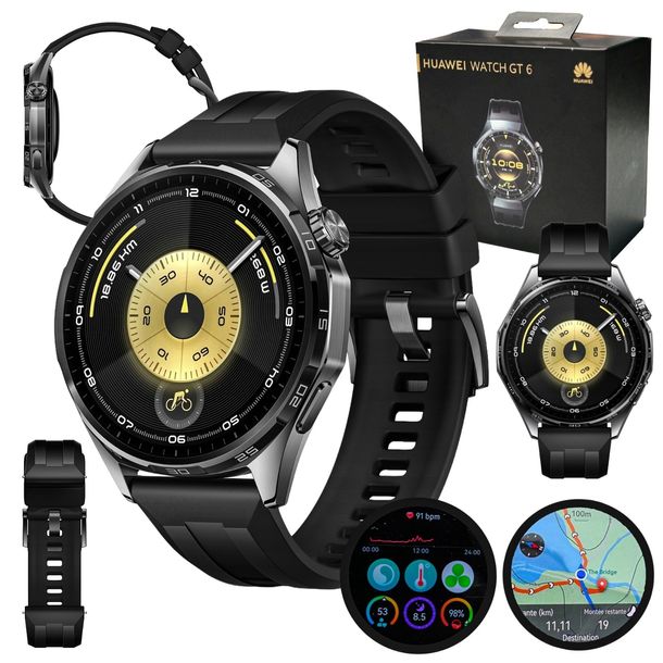 Smartwatch zegarek HUAWEI Watch GT 6 46mm Active Czarny