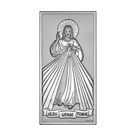 obraz-jezusa-milosiernego-nowoczesny-srebrny-jezu-ufam-tobie-6x12-cm