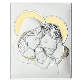 obraz-swietej-rodziny-srebrny-zlocony-nowoczesny-ozdobny-brzeg-22x26-cm