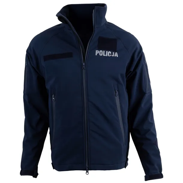 Softshell Policja Kurtka Ochronna Wodoodporna z Rzepami i Zamkami XS