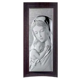 obraz-matka-boska-srebrny-nowoczesny-na-drewnie-19x40-cm