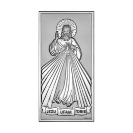 obraz-jezusa-milosiernego-nowoczesny-srebrny-jezu-ufam-tobie-6x12-cm