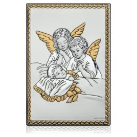 srebrny-obrazek-na-chrzest-aniolki-klasyczny-z-grawerem-rozmiar-10x14-cm