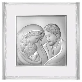 obraz-swietej-rodziny-srebrny-nowoczesny-na-slub-12x12-cm