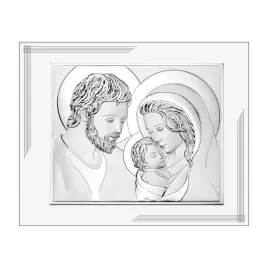 obraz-swietej-rodziny-srebrny-nowoczesny-na-bialym-panelu-rozmiar-25x20-cm