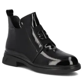 botki-damskie-jesienne-ocieplane-lakierowane-czarne-filippo-dbt7393
