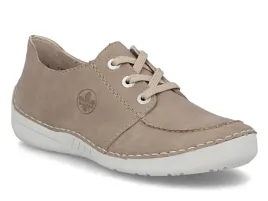 polbuty-damskie-bezowe-rieker-52545-62-sznurowane-wygodne-lekkie