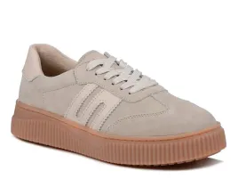 sneakersy-damskie-bezowe-evento-9983-skorzane-na-platformie-sznurowane