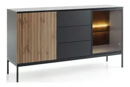komoda-z-szufladami-i-przeszkleniem-bogalo-154-cm-kolor-czarny-dab-wotan