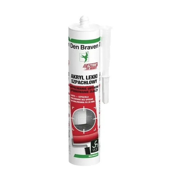 DEN BRAVEN FAST AKRYL SZPACHLOWY LEKKI 280ml BIAŁY