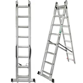 forcekraft-drabina-dwustronna-laczona-aluminiowa-2x11-stopni-wielofunkcyjna