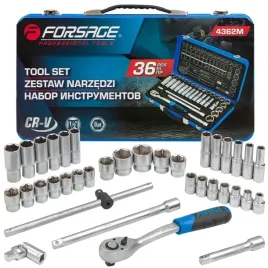 Zdjęcie produktu Zestaw narzędzi 1/2" 36el 8-32mm 6-kątnych walizka