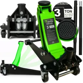 Zdjęcie produktu Podnośnik samochodowy 3 TONY niskoprofilowy 2-tłokowy 75-500mm 33 KG ciężki