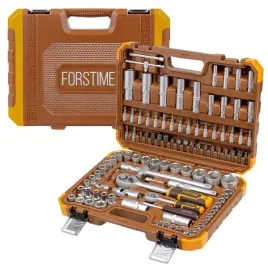 Zdjęcie produktu FORSTIME Zestaw narzędzi DUŻY 108 ELEMENTÓW 1/4" 1/2" 6-kątnych 4-32mm