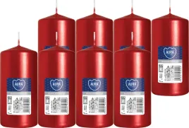 swieca-walec-bispol-20h-10cm-sw50-100-czerwony-metalik-8szt