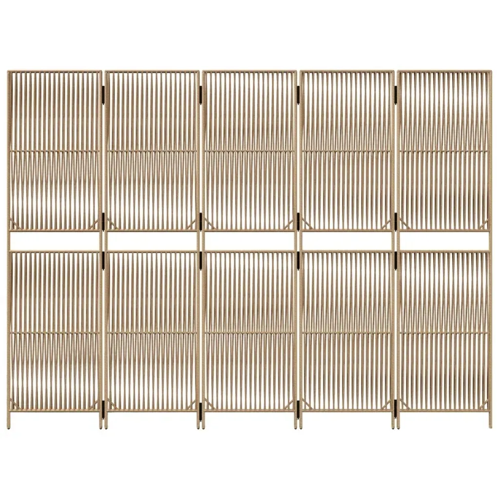 parawan-5-panelowy-bezowy-polirattan-stan-nowy