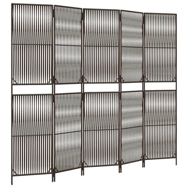 parawan-5-panelowy-brazowy-polirattan