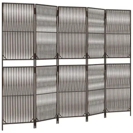 parawan-5-panelowy-brazowy-polirattan