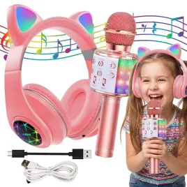 zestaw-karaoke-sluchawki-nauszne-dla-dzieci-kocie-uszy-mikrofon-bluetooth