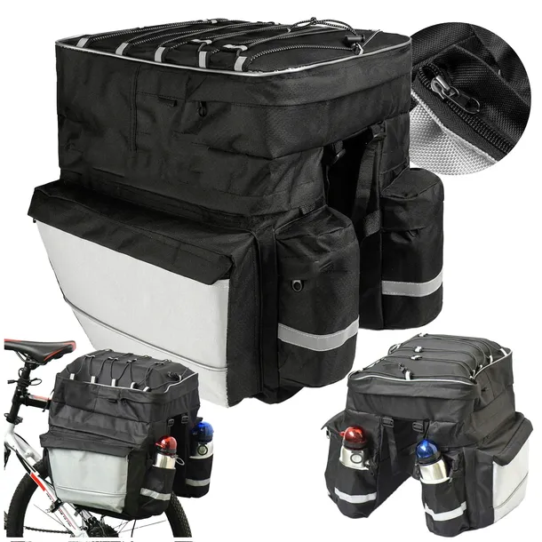 DUŻA PODWÓJNA TORBA ROWEROWA TYLNA SAKWA NA BAGAŻNIK KUFER 75L XXL