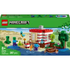 lego-minecraft-21275-dom-tnt-w-dzungli-papuga-wybuch-zombie-steve-creeper