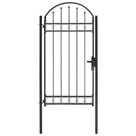 vidaxl-furtka-ogrodzeniowa-z-lukiem-100x250-cm-czarna