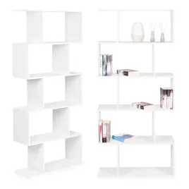 nowoczesny-regal-do-salonu-kratka-5-polek-na-ksiazki-bialy-modernhome