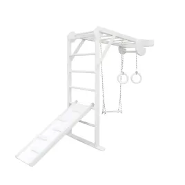 drabinka-gimnastyczna-biala-mini-plus-zjezdzalnia-kolka-siedzisko-150-cm
