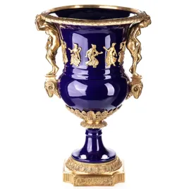 granatowa-porcelanowa-waza-urna-wazon-porcelana-braz-zdobienia