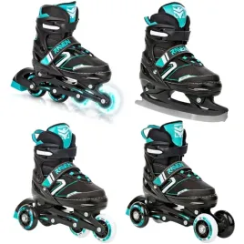 rolki-lyzwy-wrotki-4w1-regulowane-raven-helixi-black-mint-30-33-kolka-led