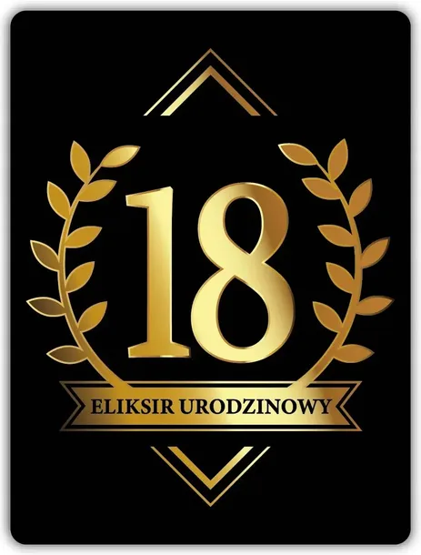 18 urodziny, 18-nastka – naklejki na wódkę v1 - 10 szt.
