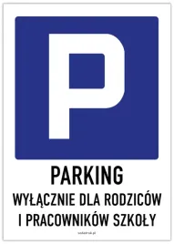 parking-dla-rodzicow-i-pracownikow-szkoly-tabliczka-pcw