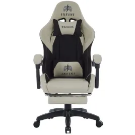 fotel-gamingowy-infini-thrustx-beige-z-tkaniny-podnozek