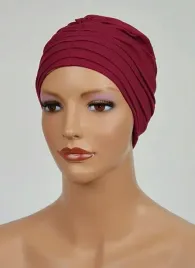 bordowy-turban-damski-na-glowe-z-bambusa-czapka-nadia-151-wiosenno-jesienna