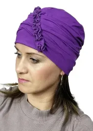 turban-kalina-z-bambusa-fiolet-podwojna-czapka-takze-po-chemioterapii