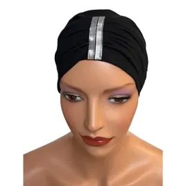 czarny-turban-mona-srebrna-tasiemka-czapka-bez-wzoru-takze-po-chemioterapii