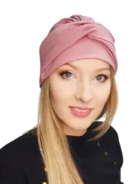 przeplatany-turban-damski-sara-roz-013czapka-delikatna-z-bambusa-bez-wzoru