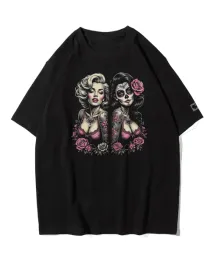 koszulka-oversize-seksowna-kobieta-z-tatuazem-kwiaty-czarny-s