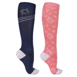 skarpetki-jezdzieckie-qhp-jaily-25ss-evening-granatowe-rozowe-31-34