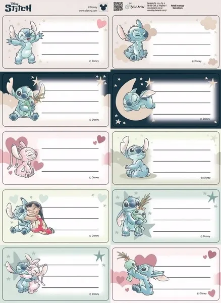 NAKLEJKI NA ZESZYTY LILO&STITCH