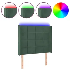 zaglowek-do-lozka-z-led-ciemnozielony-103x16x118-128cm-aksamit