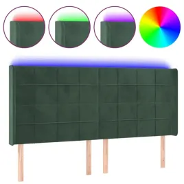 zaglowek-do-lozka-z-led-ciemnozielony-183x16