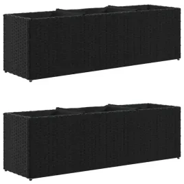 donice-ogrodowe-z-3-wkladami-2-szt-czarne-105x30x32-cm