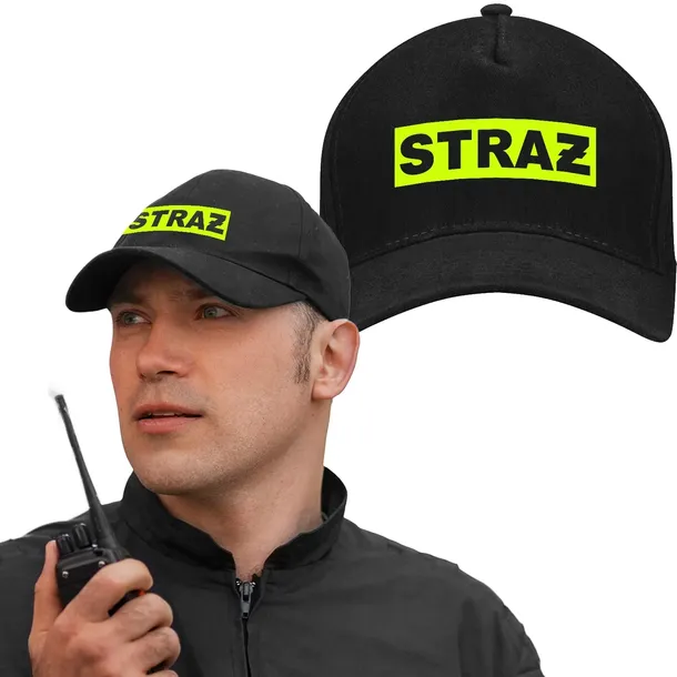 CZAPKA Z DASZKIEM STRAŻACKA STRAŻ OSP MDP Z LOGIEM HERBEM NAZWĄ JEDNOSTKI
