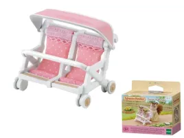sylvanian-families-epoch-zestaw-4533-podwojny-wozek-spacerowy